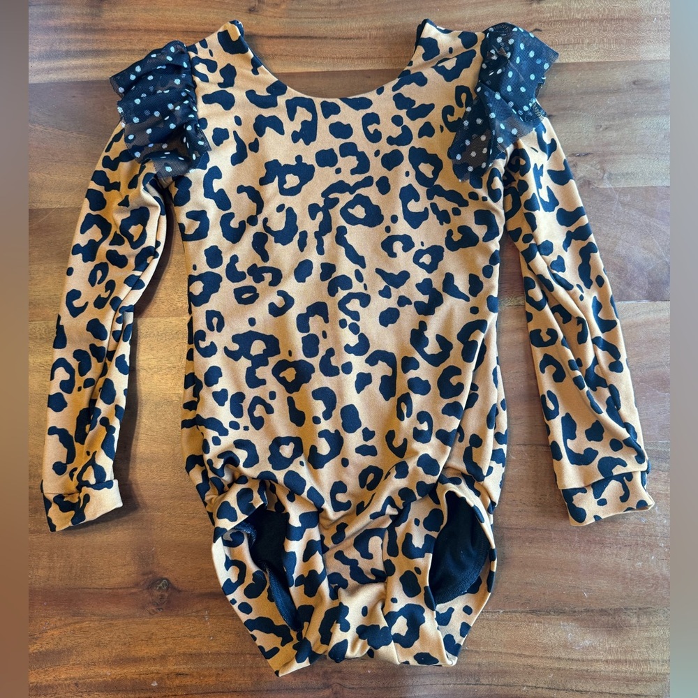 Busy Bod Leo Leopard Print Long Sleeve leotard